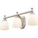 None 3 Light 22 inch Satin Nickel Bathroom Vanity Light Wall Light